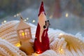 A small ceramic statuette of red Santa