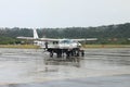 Small Cesna airplane on airport Royalty Free Stock Photo