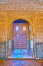 Small chamber in Ambassadors Hall, Comares Palace,  Nasrid Palace, Alhambra, Granada, Spain Royalty Free Stock Photo