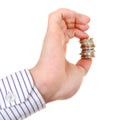 Small Change in a Hand Royalty Free Stock Photo