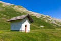 Small chapel on alpine meadow in France Royalty Free Stock Photo