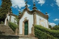 Small chapel in baroque style next to stone staircase Royalty Free Stock Photo