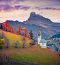 Small chapel on the hill of mountain. Royalty Free Stock Photo