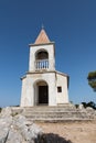 Small chapel on mount Bokol PaÃÂ¡man island Adritc sea Croatia