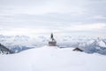 Small chapel on the mountain Wallberg covered with snow, Bavarian Alps, Bavaria, Germany