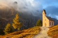 Small chapel, Passo Gardena, Italy Royalty Free Stock Photo