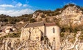 Small chapel under the castle of Beynac et Cazenac, in PÃÂ©rigord, Dordogne, France Royalty Free Stock Photo