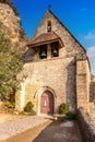 Small chapel under the castle of Beynac et Cazenac, in PÃÂ©rigord, Dordogne, France Royalty Free Stock Photo