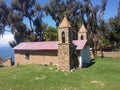 A small chapel in the village on the Isla Del Sol (Island of the Sun) on the Titicaca lake. Bolivia. . South Royalty Free Stock Photo