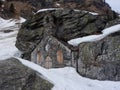 Small chappel in a rock in valleyunder gross venediger