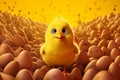 Small chicken yellow chick bird baby egg poultry animal cute hen Royalty Free Stock Photo