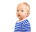 Small child isolated on a white background Royalty Free Stock Photo