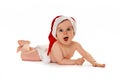 Small child with Santa Claus hat baby Royalty Free Stock Photo