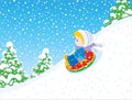 Small child sleighing