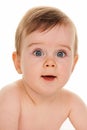 Small children in diapers baby lies on the ground Royalty Free Stock Photo