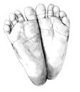 Small children`s feet foot forward