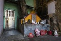 Small chinese traditional shrine in old taipa street macau china