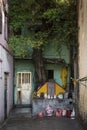 Small chinese traditional shrine in old taipa street macau china