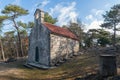 Small christian chapel between Merag and Cres on a sunny day in spring