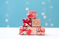 Small Christmas gift boxes Royalty Free Stock Photo