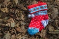 Small christmas stocking lost outside Royalty Free Stock Photo