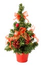 Small christmas tree with bows and cones Royalty Free Stock Photo