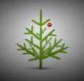 Small Christmas tree decorated with red bubble ,