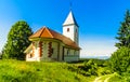 Small church of Cerkev sv. Ahaca by kamnik in the mountains of Slovenia Royalty Free Stock Photo