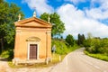 Small church in countryside in a spring day in Tuscany, Italy Royalty Free Stock Photo