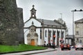 Small church in a cozy quiet street of the Spanish city of Lugo Royalty Free Stock Photo