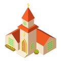 Small church icon, isometric style