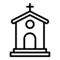 Small church icon, outline style