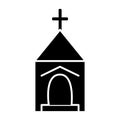 Small church icon, vector illustration, sign on isolated background