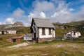 Small church in mountain - Passo Rolle Dolomites Italy Royalty Free Stock Photo
