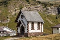 Small church in mountain - Passo Rolle Dolomites Italy Royalty Free Stock Photo