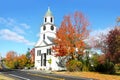 Small church in typical New England town Royalty Free Stock Photo