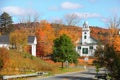 New England town with fall foliage Royalty Free Stock Photo