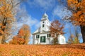 New England town with fall foliage