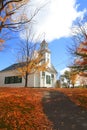 New England town with fall foliage