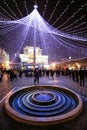 A small circular shaped fountain in Victory Square in Timis Royalty Free Stock Photo