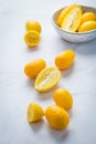 Small citrus fruits limequat with bowl on table