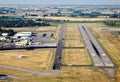 The municipal airport runway in Idaho Falls, Idaho.