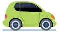 Small city car. Green eco electric auto Royalty Free Stock Photo