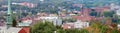 Sherbrooke panorama Eastern Townships in Quebec french country culture panoramic view in Estrie small city in the forest horizon Royalty Free Stock Photo