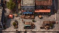 Small City Street Battlemap With Marketplace Royalty Free Stock Photo