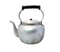 Small classic kettle for camping isolated on white background