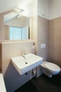 Small clean modern bathroom in an apartment Royalty Free Stock Photo