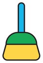 Small cleaning broom, icon