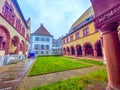 The small cloister with arcades of State Archives Basel-stadt in Basel, Switzerland