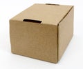 Small closed brown cardboard packaging box